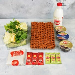 ÇİĞKÖFTE(750GR)+TATLI+LİTRELİK İÇECEK MENÜ 1