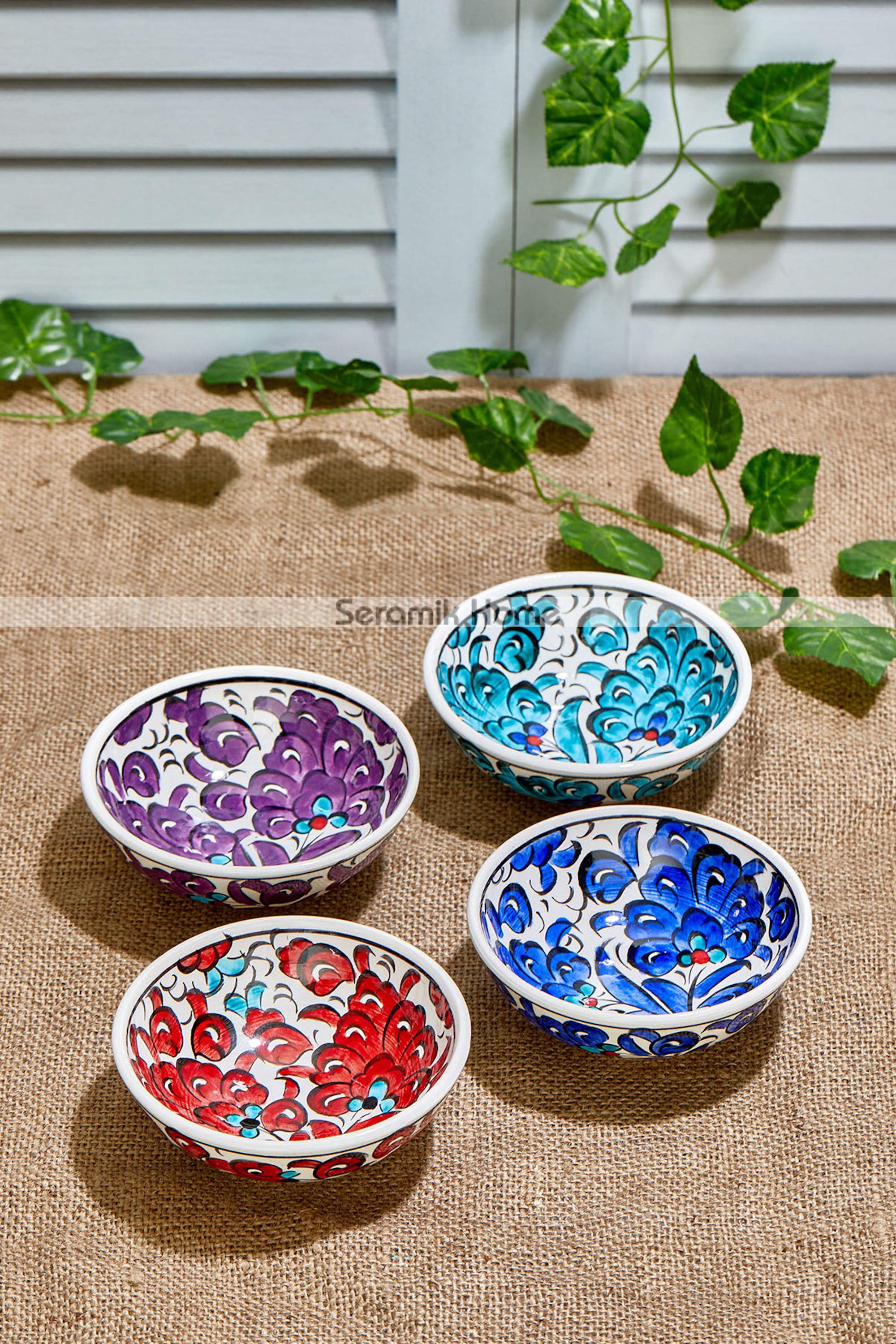 Turquoise-Dark Blue-Red-Purple