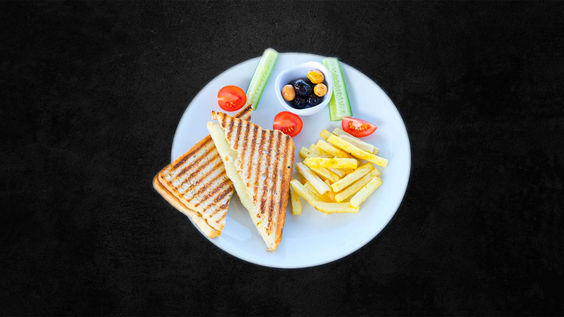 Kaşar cheese toast plate
