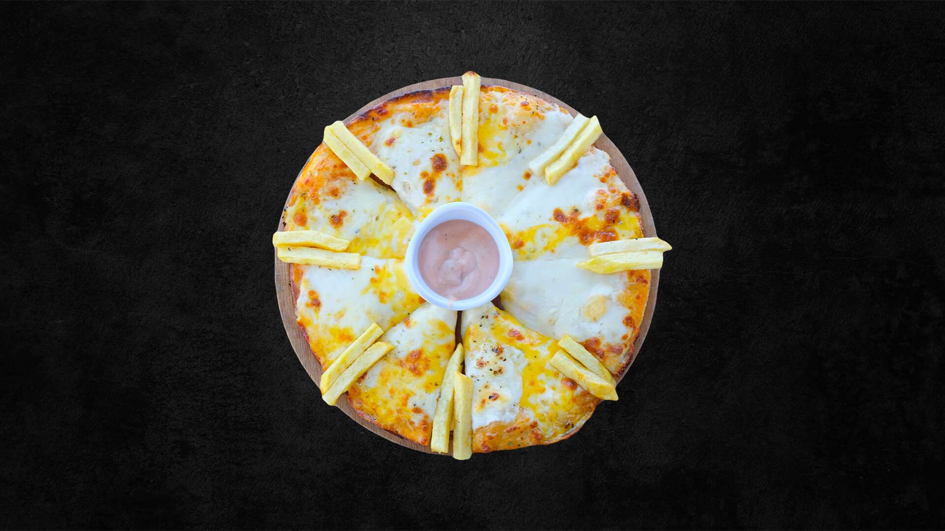 Four-cheese pizza