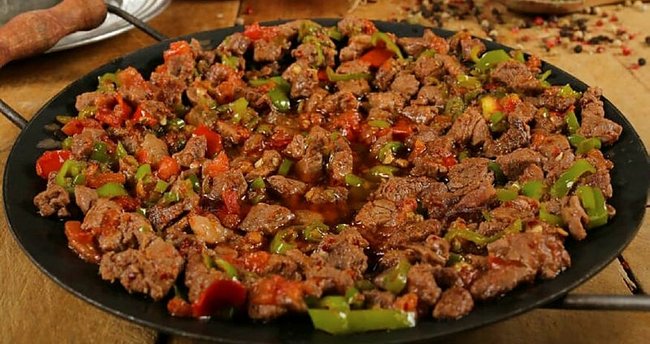 Çoban kavurma (Turkish shepherd’s sauté)