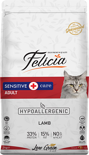 Felicia Kuzu Etli Düşük Tahıllı Hipoalerjenik Yetişkin Kedi Maması 2 kg