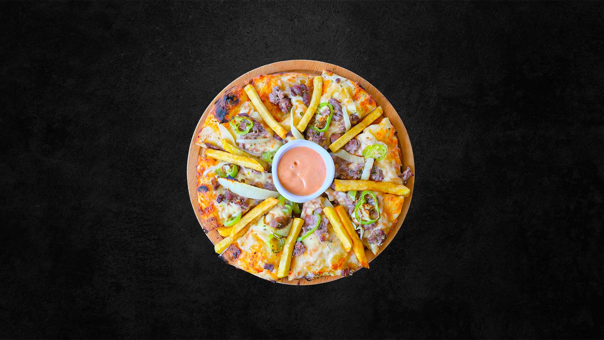 Pizza with kavurma