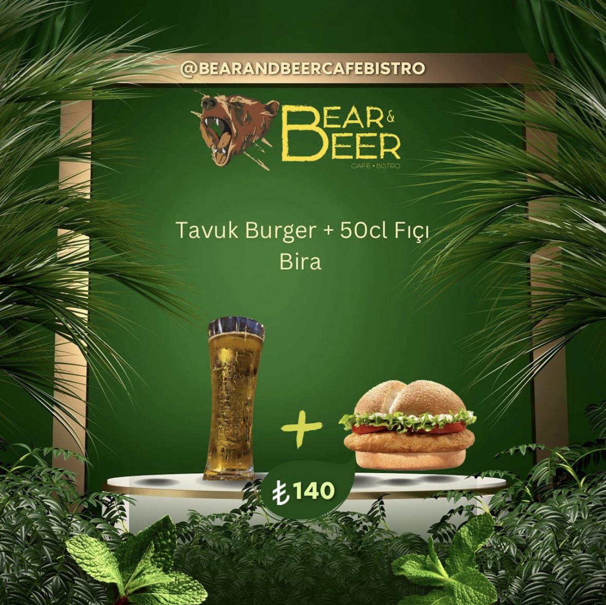 Chicken burger + 50 cl Tuborg draft beer