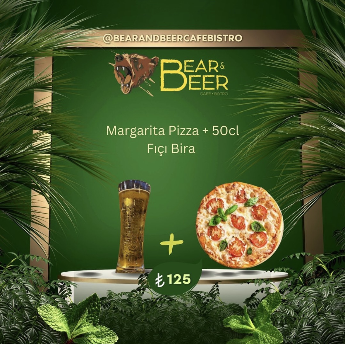 Margherita Pizza + 500 ml Tuborg Draft Beer