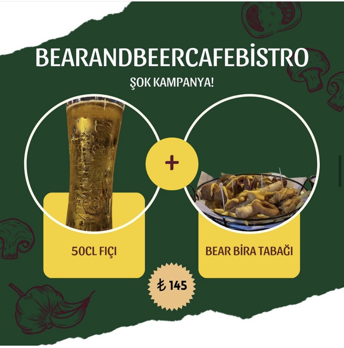 BEAR beer platter + 2 × 50 cl Tuborg draft beer