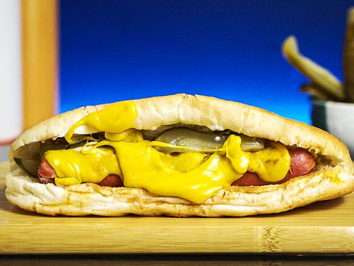 Sausage and cheddar sandwich