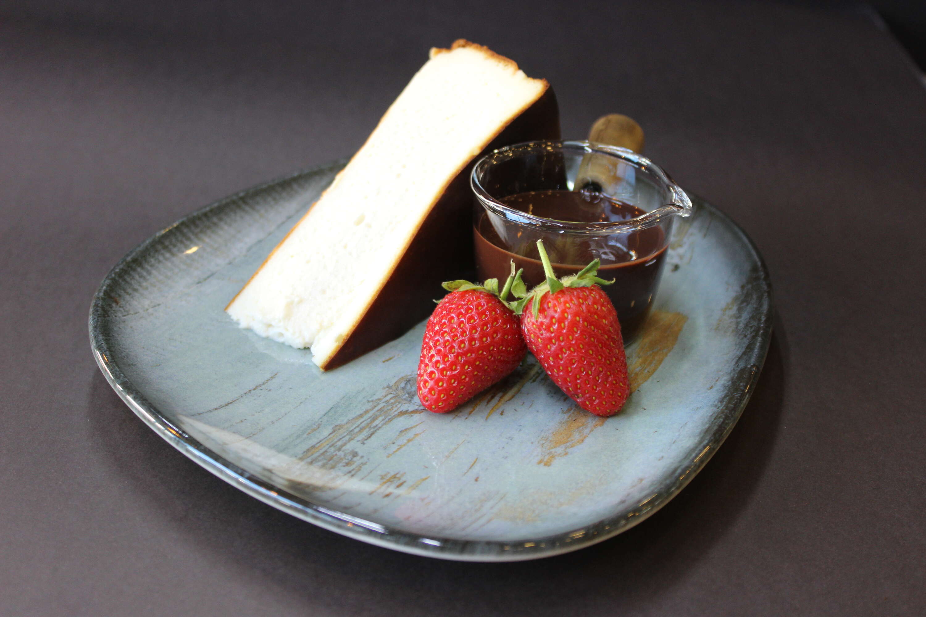 Dark chocolate San Sebastian cheesecake