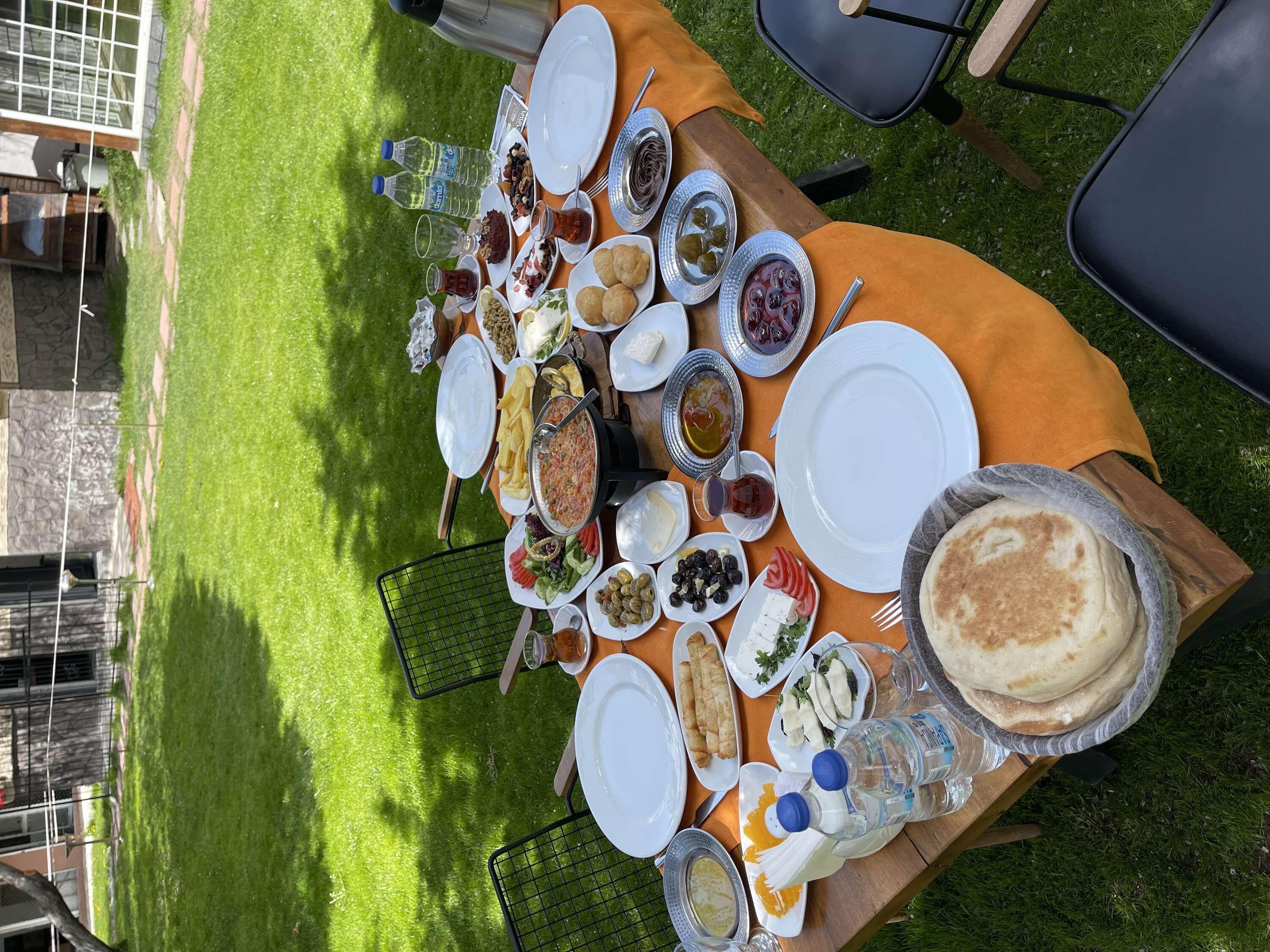 Village-style breakfast spread