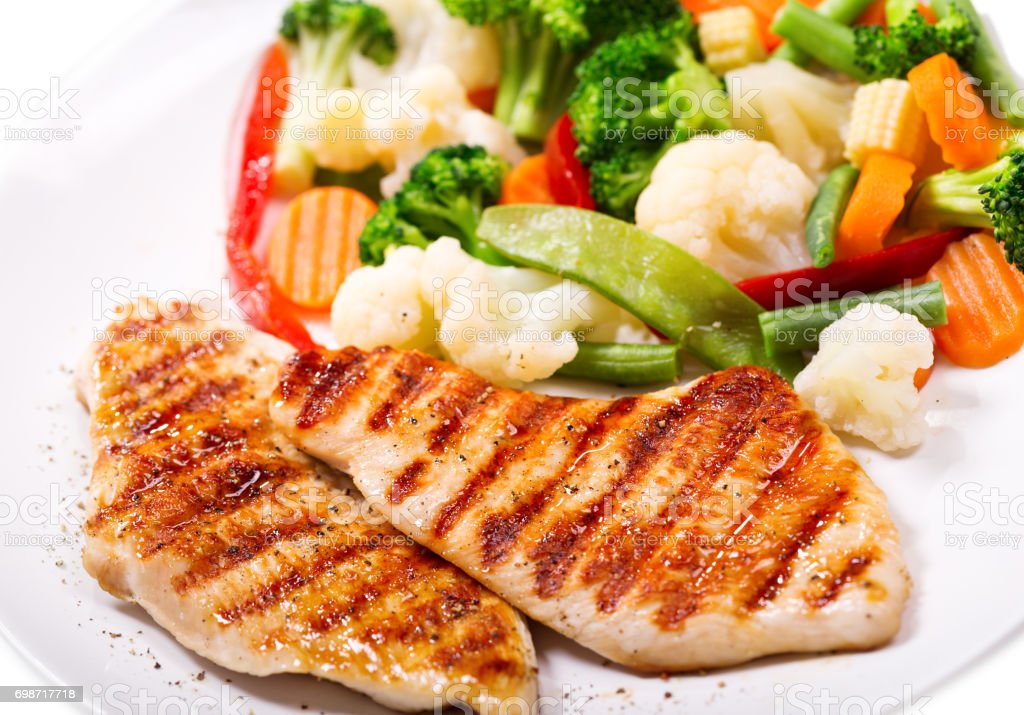 Grilled chicken with rice or pasta