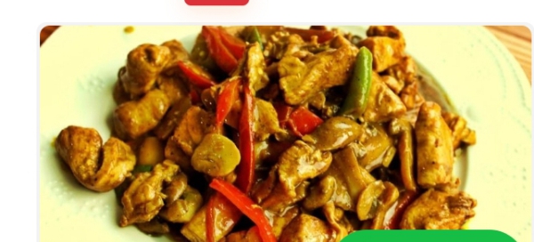 Chicken with curry sauce