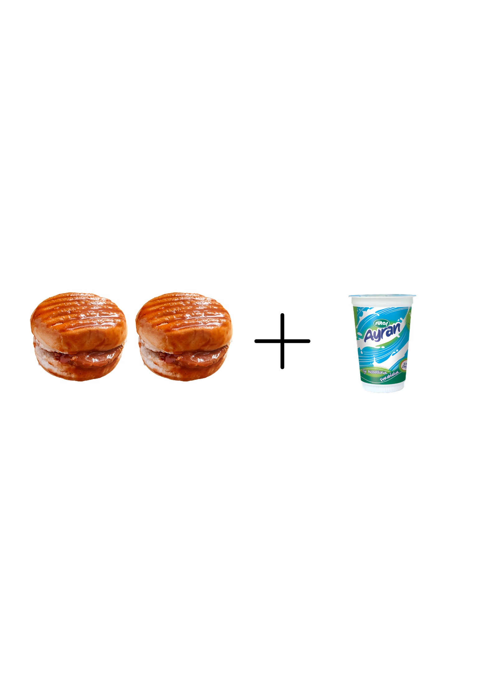 2 Islak hamburger & Ayran