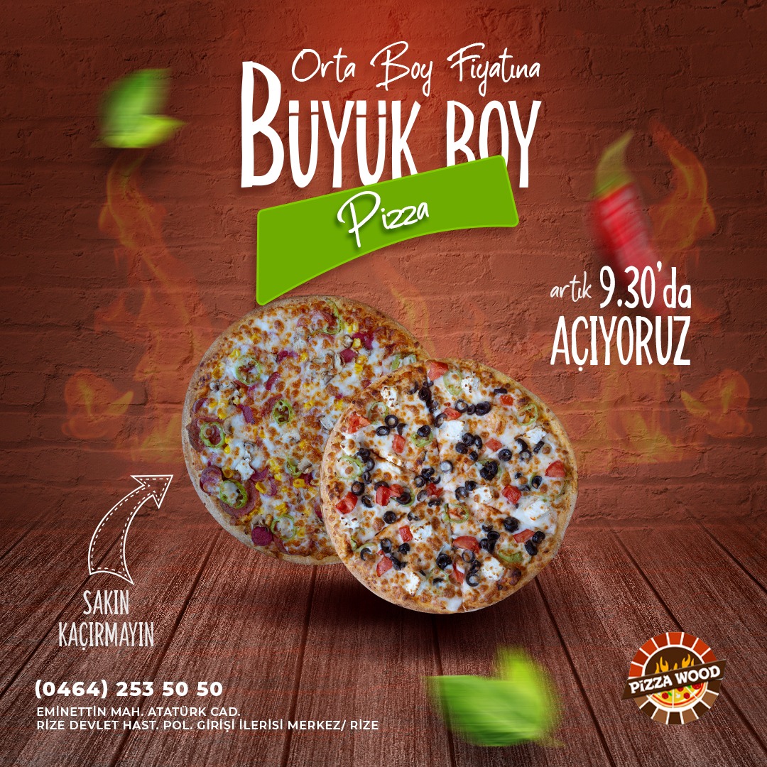 BÜYÜK BOY PİZZA ORTA BOY FİYATINA