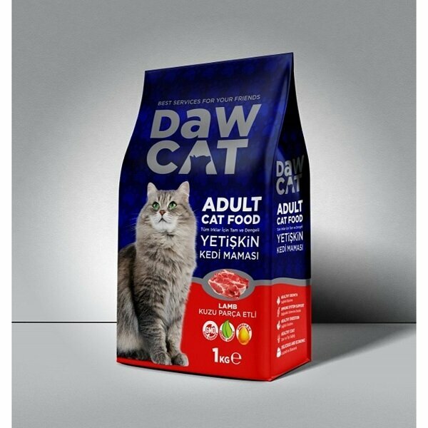 DAWCAT 1 KG KUZU PARÇA ETLİ YETİŞKİN KEDİ MAMASI