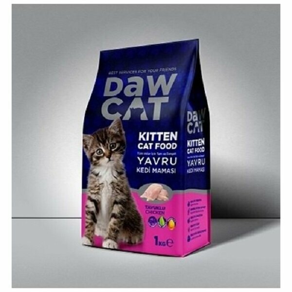 DAWCAT 1 KG TAVUKLU  YAVRU KEDİ MAMASI