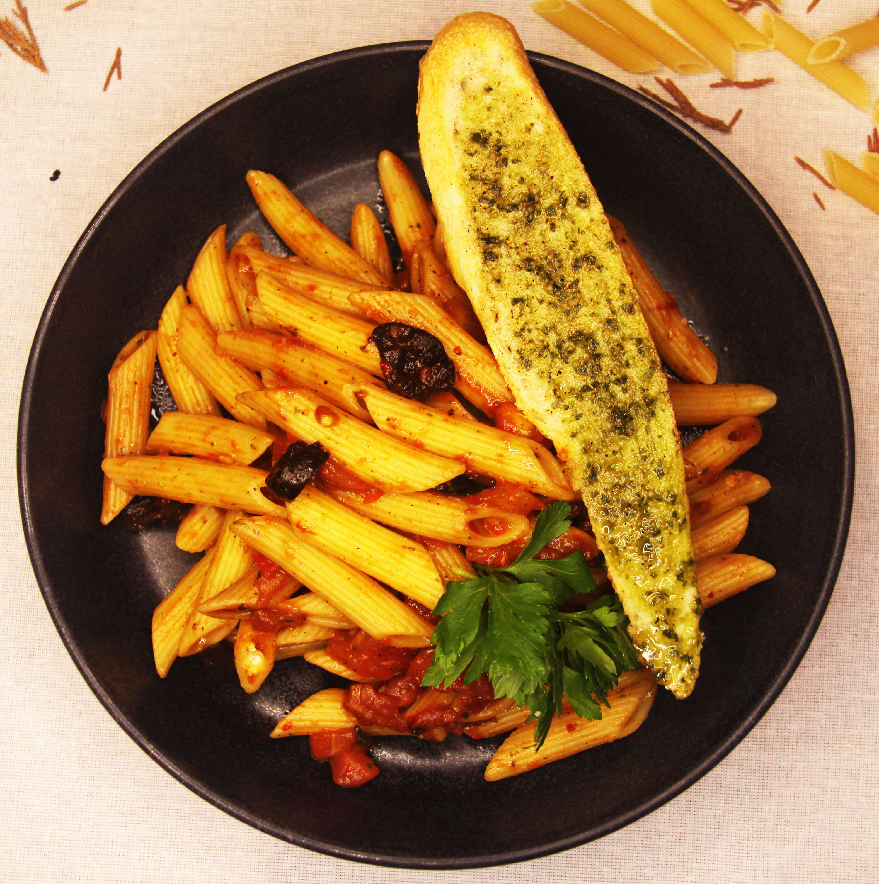 Penne Arrabiatta / Penne Arabiata with Aubergine
