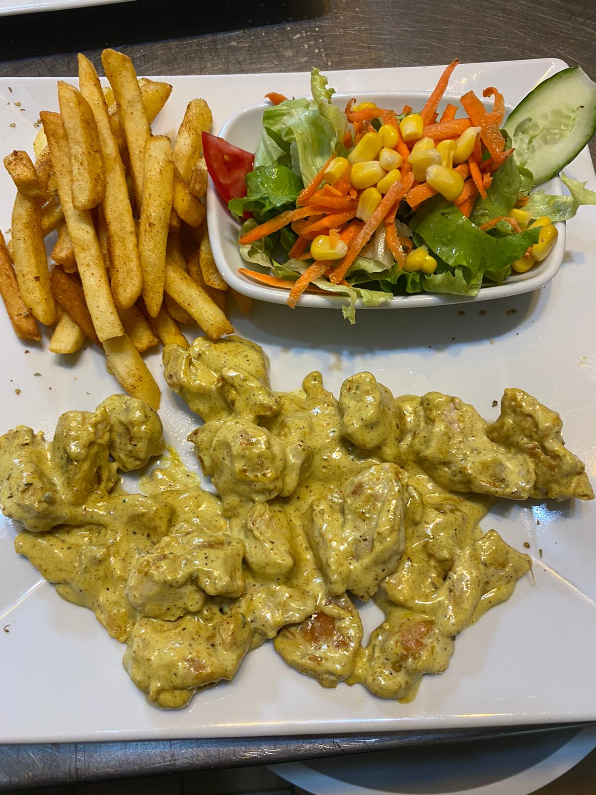 Chicken with curry sauce
