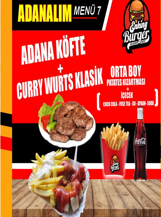 Adana köfte + curry wurts klasik 
