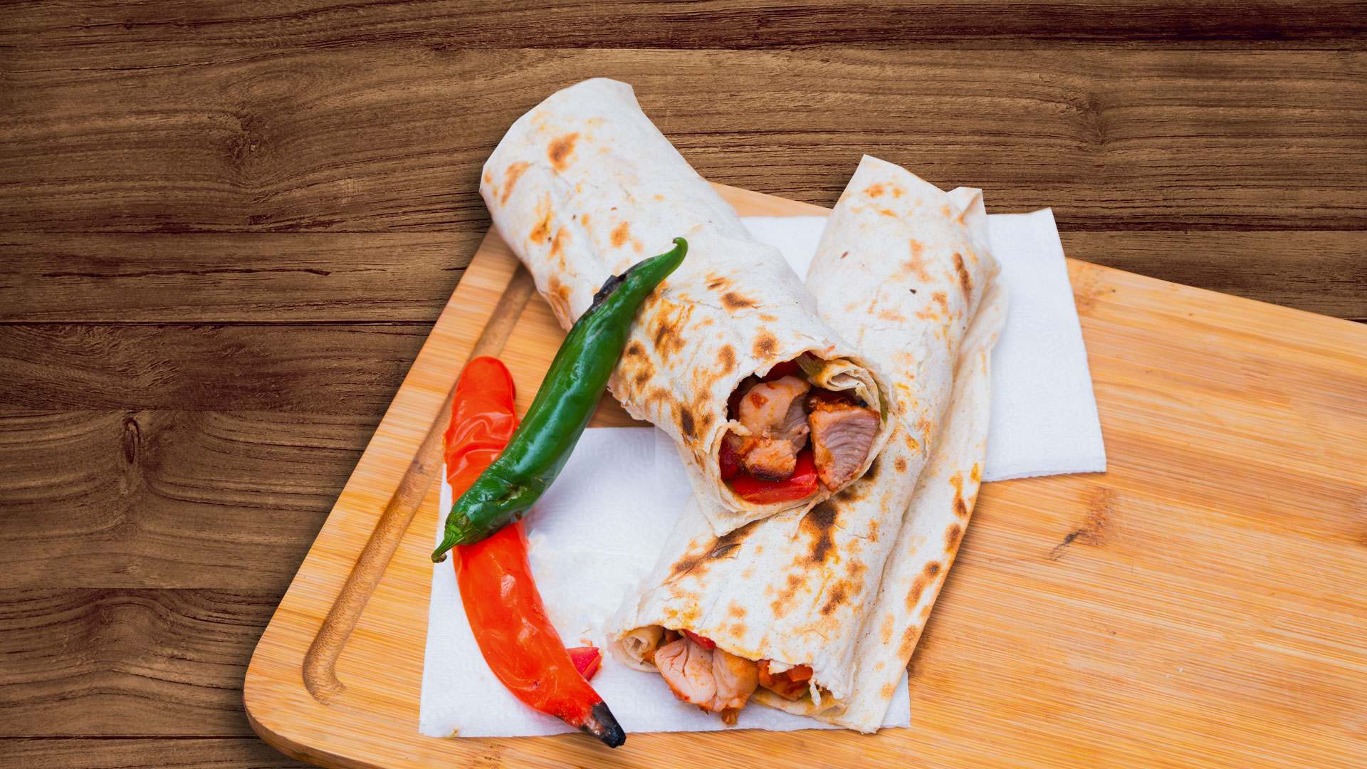 Chicken shish dürüm