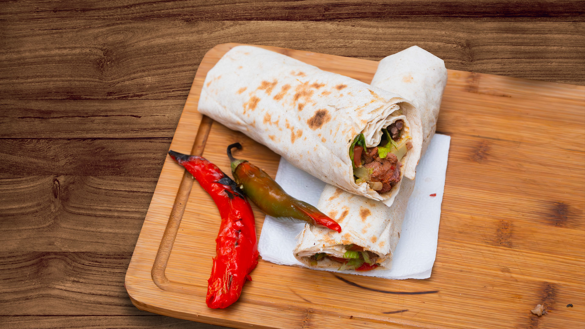 Lamb shish wrap