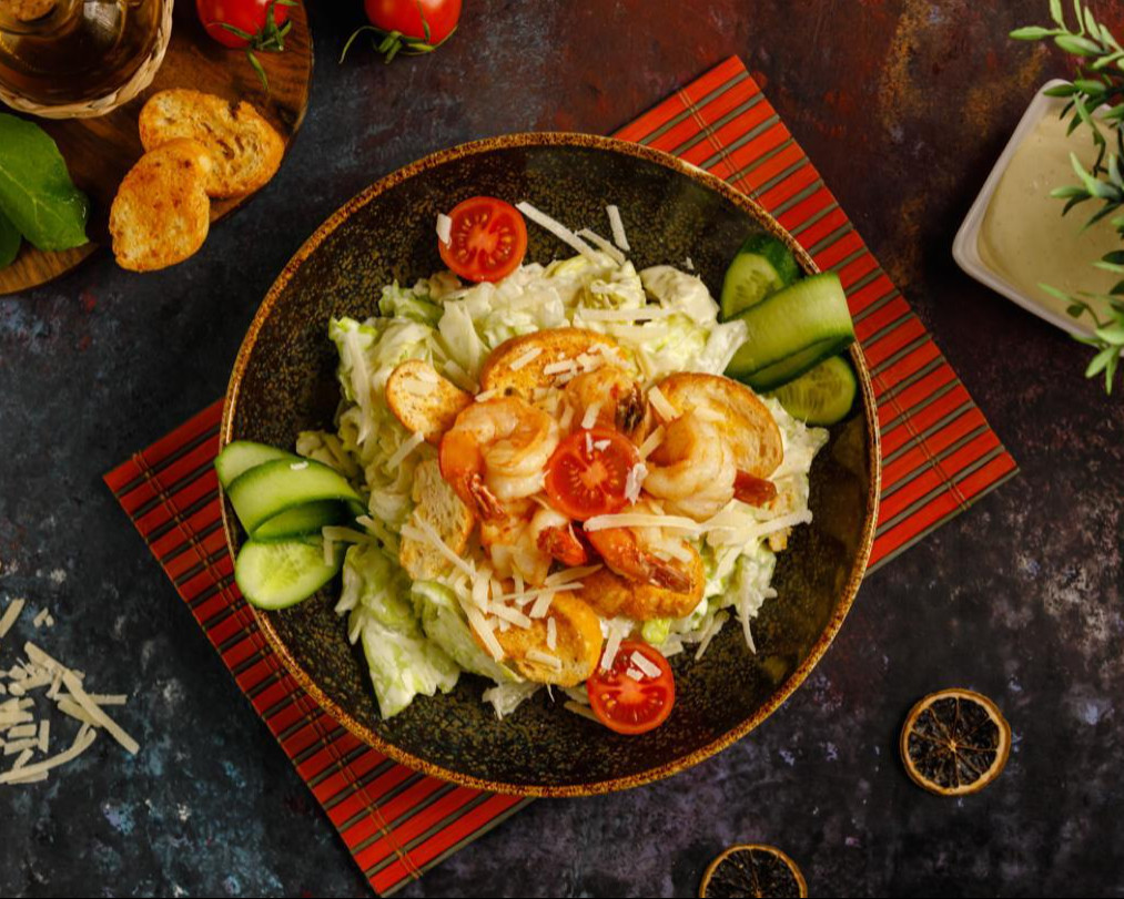 Karidesli Sezar Salata