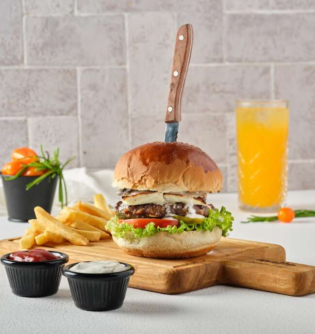 Creamy Mushroom Cyprus Burger