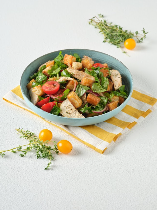 Thyme Chicken with Croutons