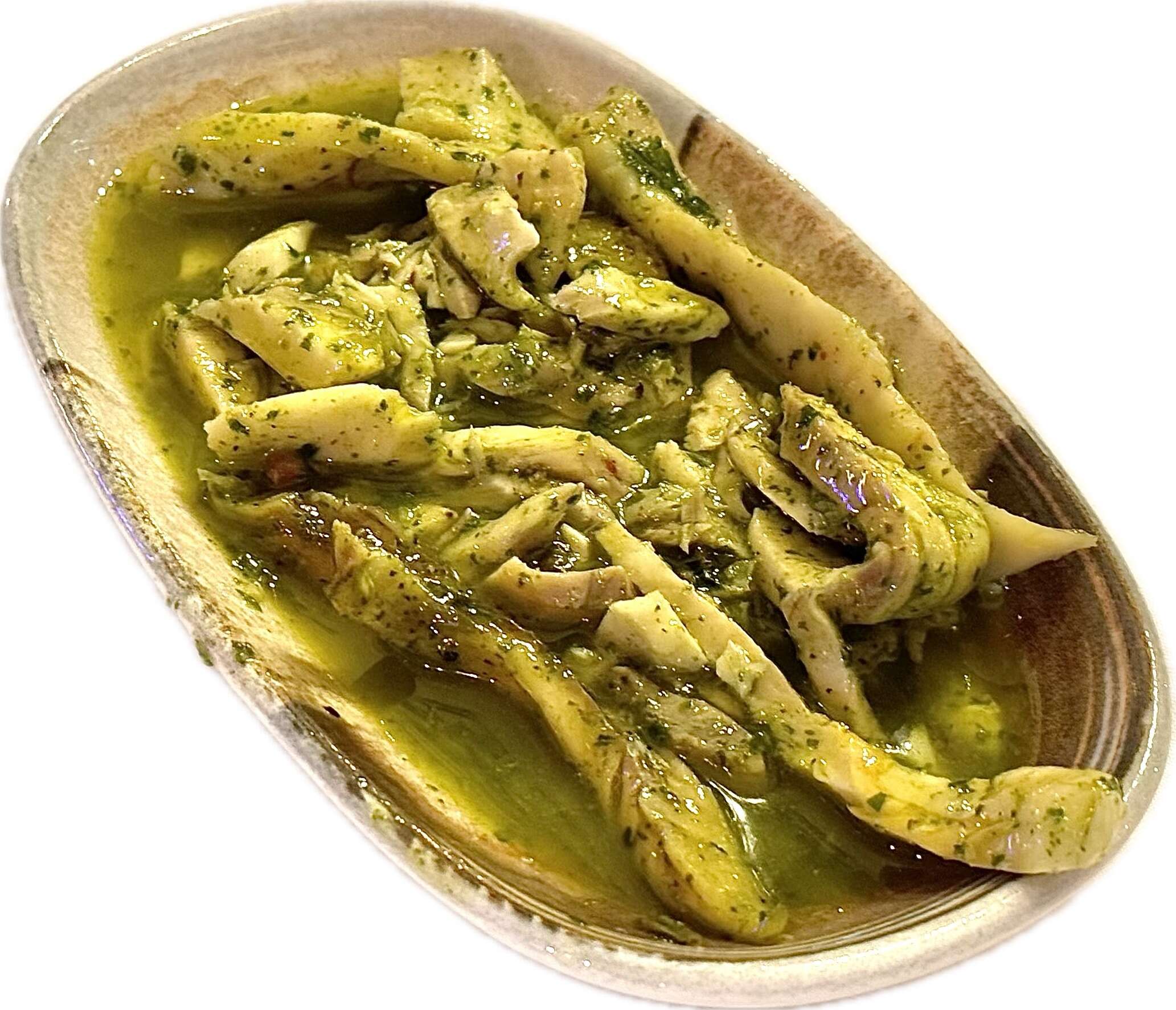 Basil-marinated sea bass