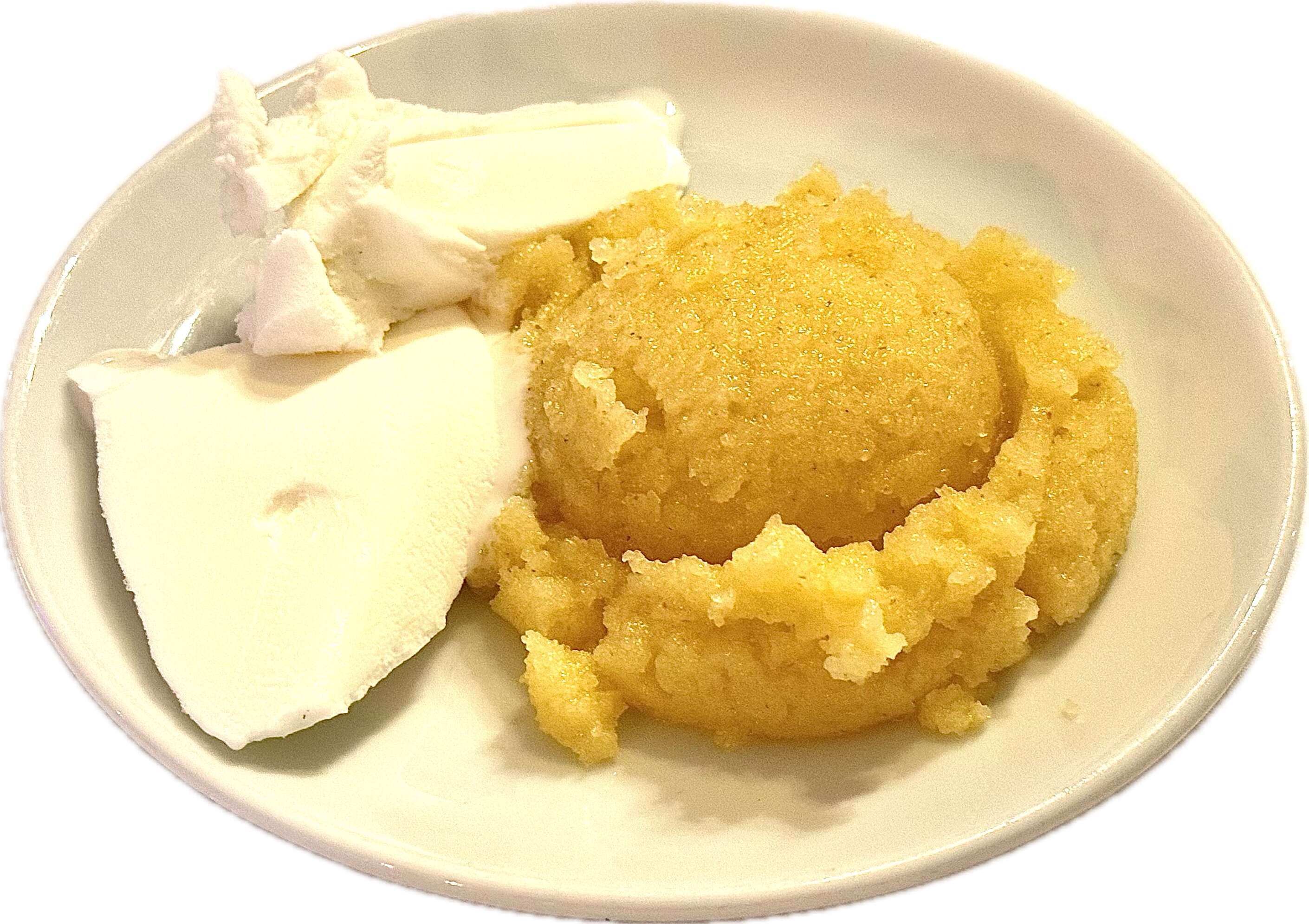 Semolina halva with ice cream