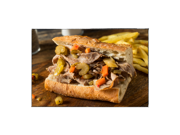 Chicago usüllü Italyan beef Sandviç 