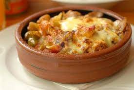 Mushroom casserole with Kashar cheese
