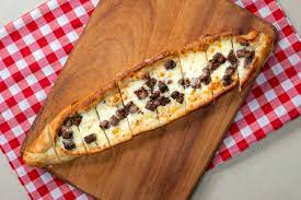 Pide with Kavurma and Kashar Cheese