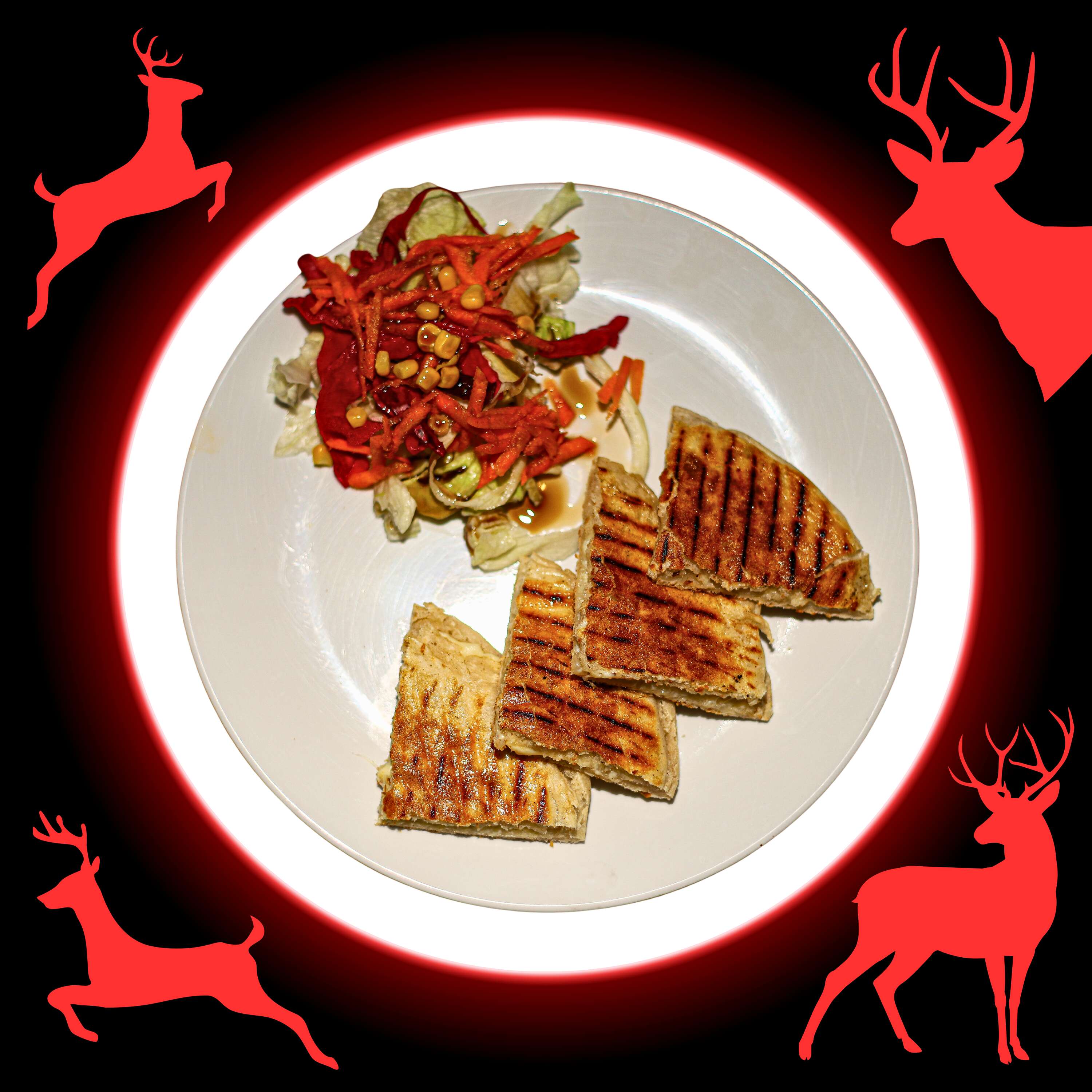 Mixed bazlama toast