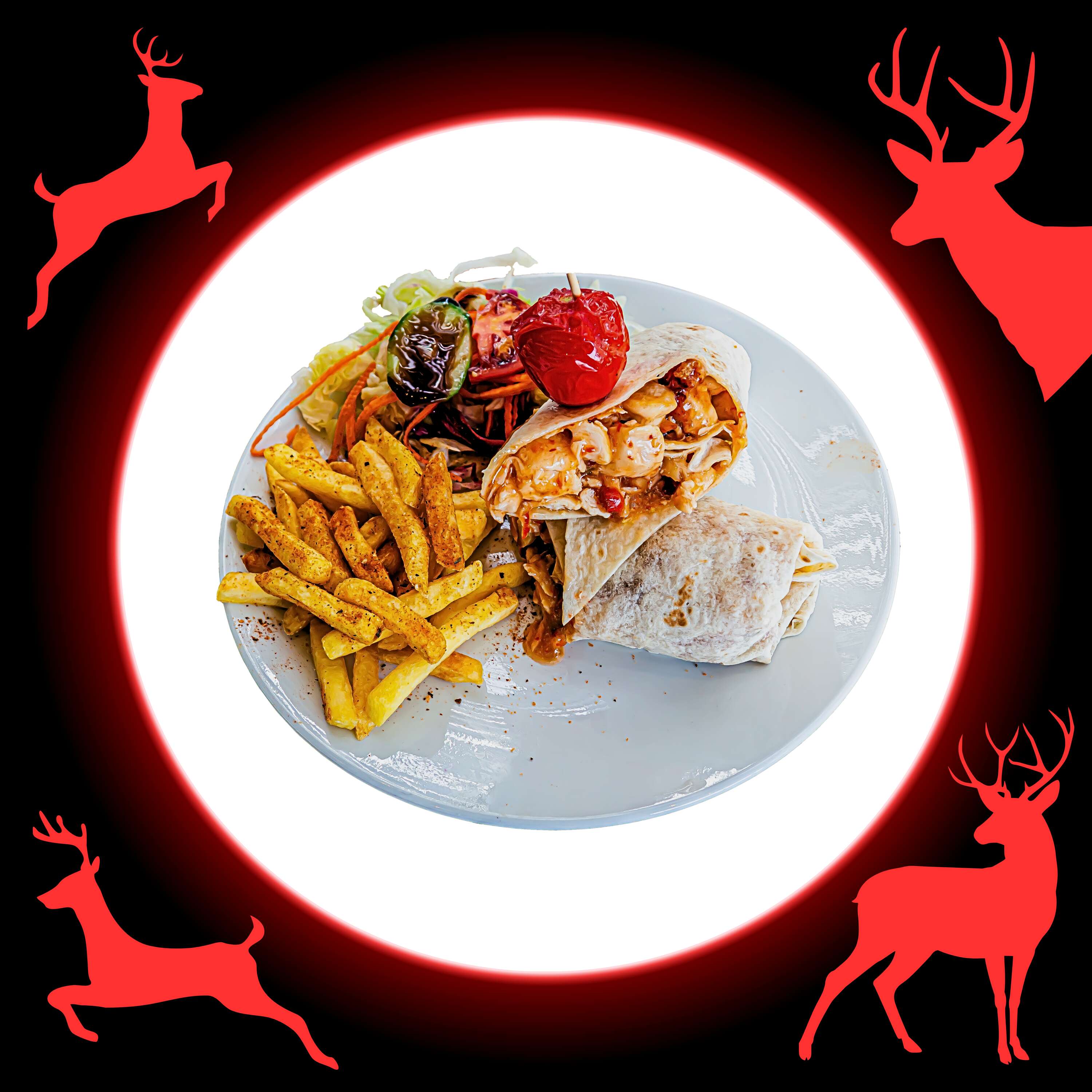 Barbecue sauce wrap with potatoes