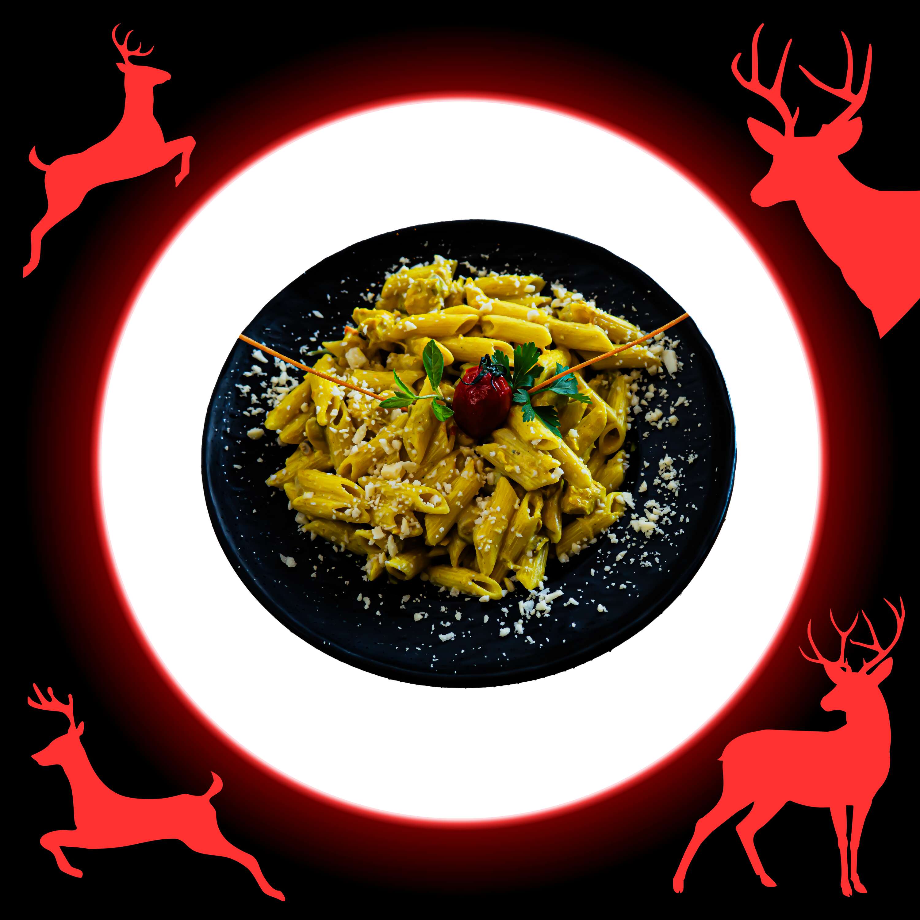 Penne with curry sauce