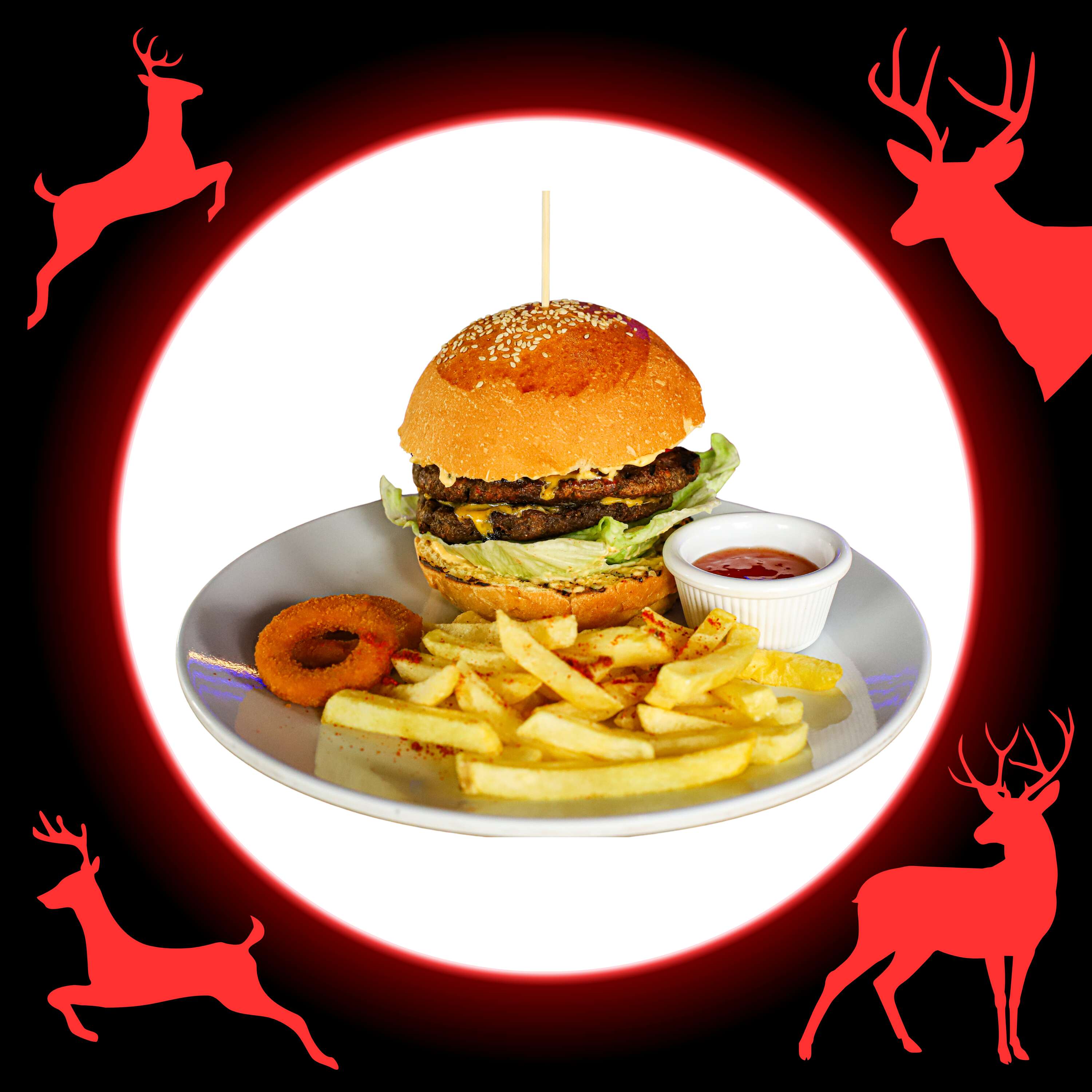 Double Burger with Potatoes