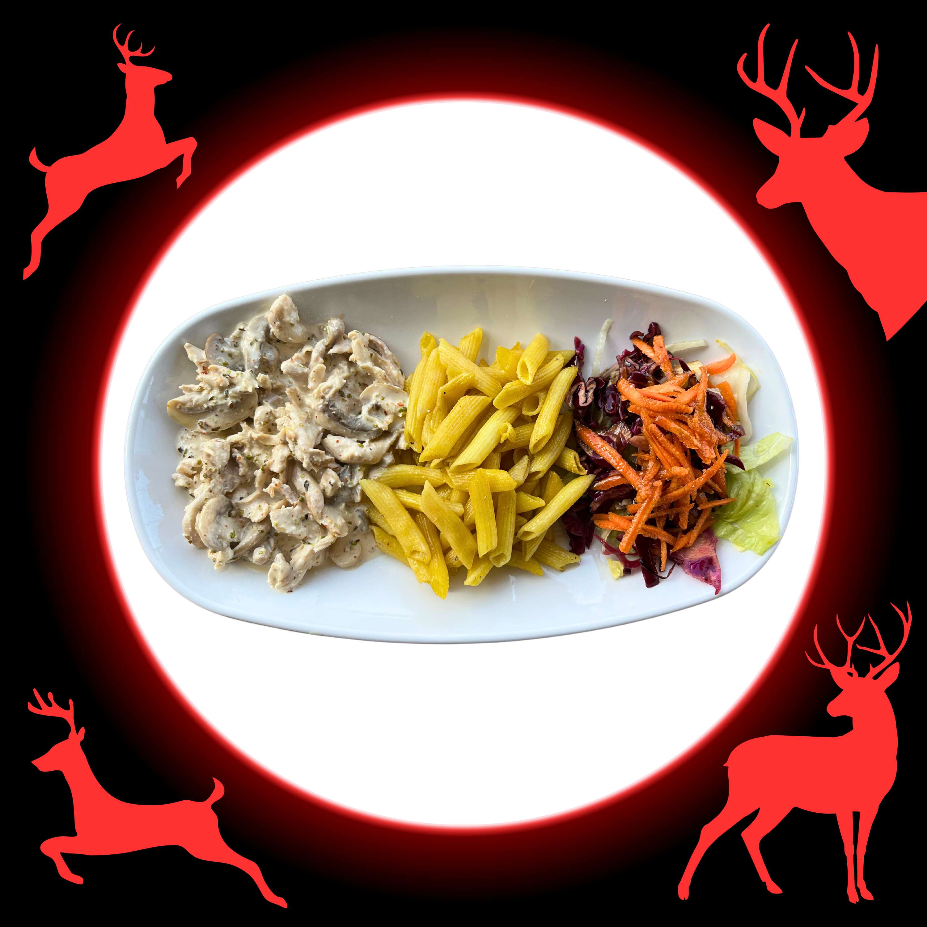 Mountain Thyme Chicken with Pasta and Salad