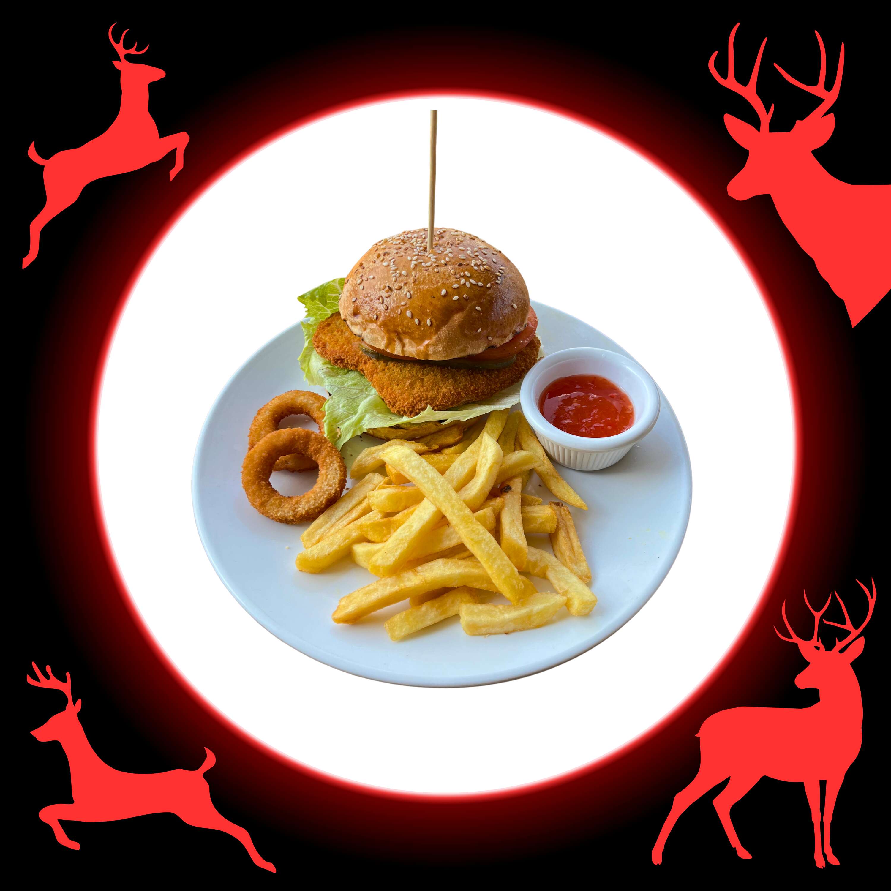 Crispy Chicken Burger with potatoes