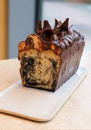 Black Sesame Earl Grey Marble Cake