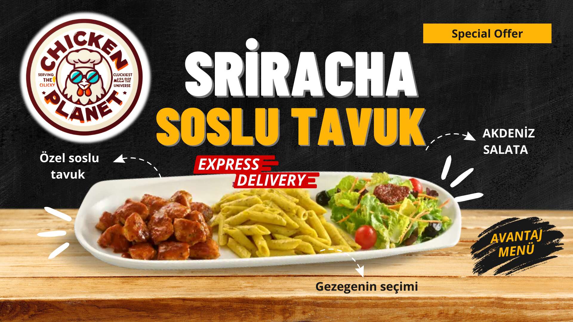Sriracha soslu tavuk 