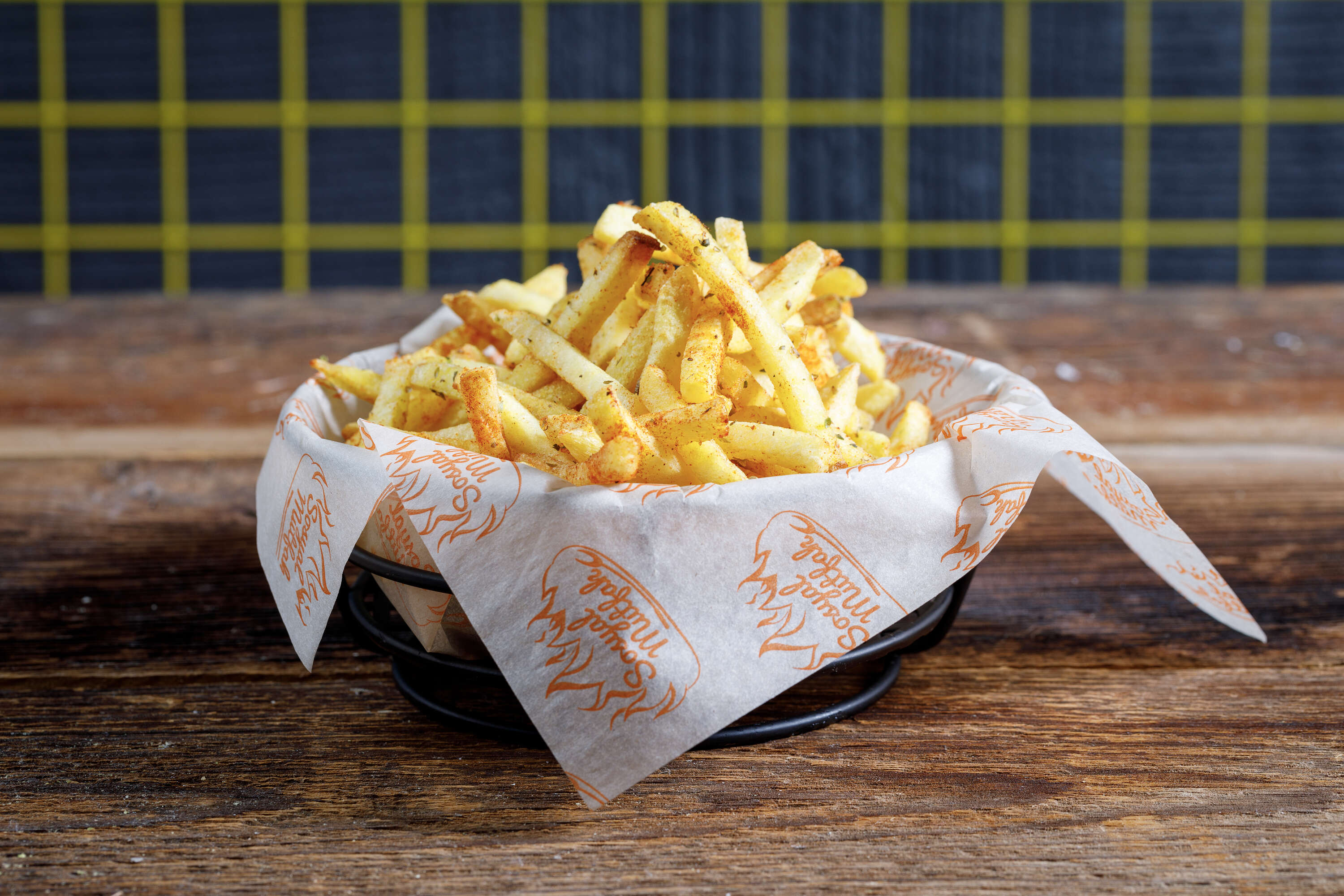 Spiced French Fries with Ketchup and Mayonnaise