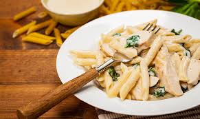 Chicken pasta with curry sauce