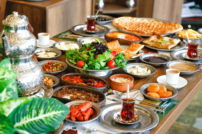 Turkish breakfast spread