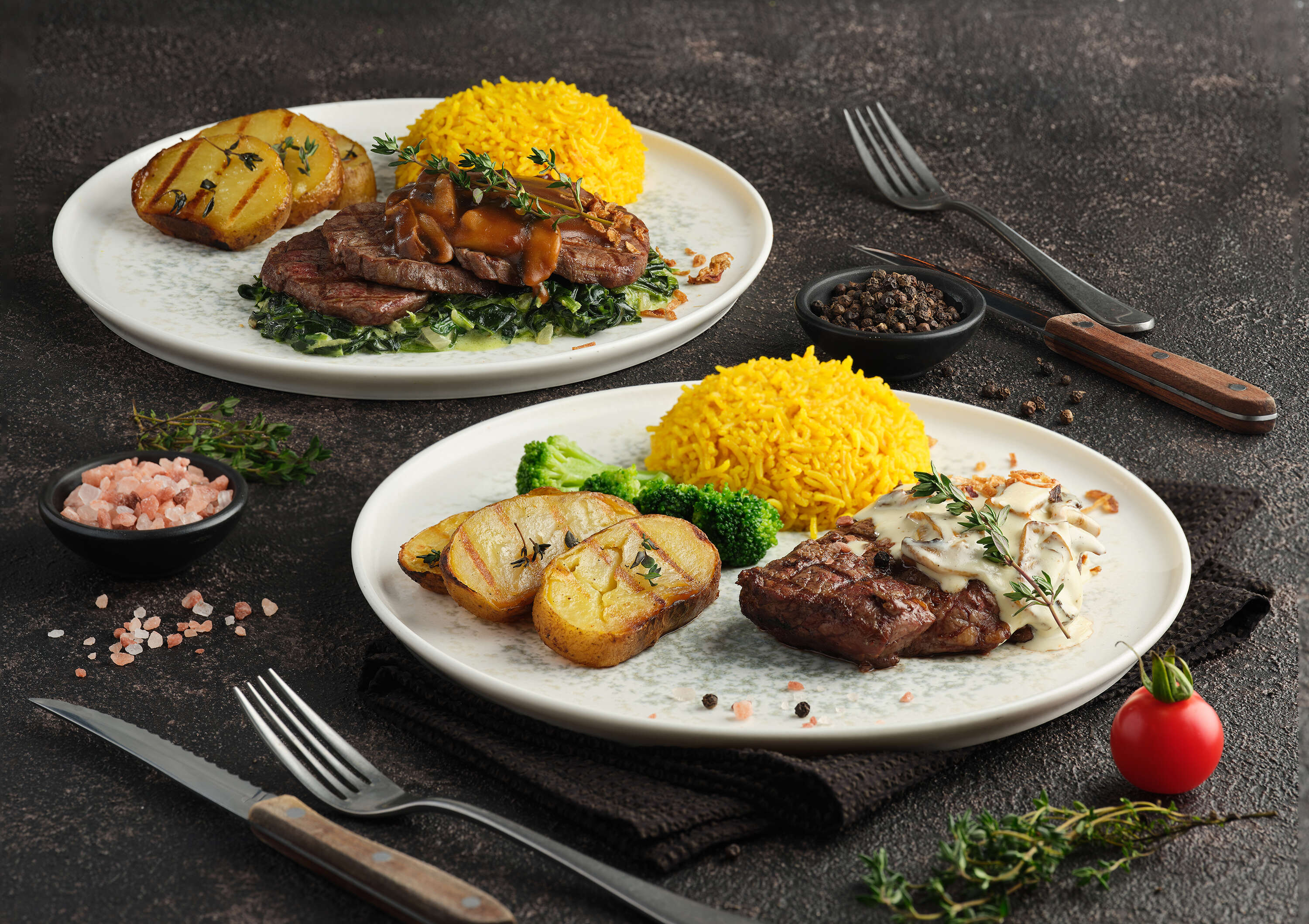 Beef tenderloin with mushroom sauce