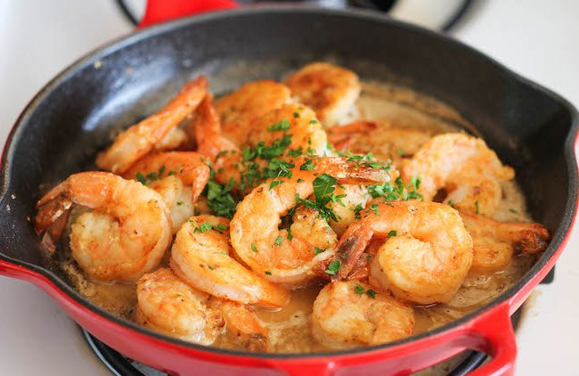 Shrimp casserole with sauce