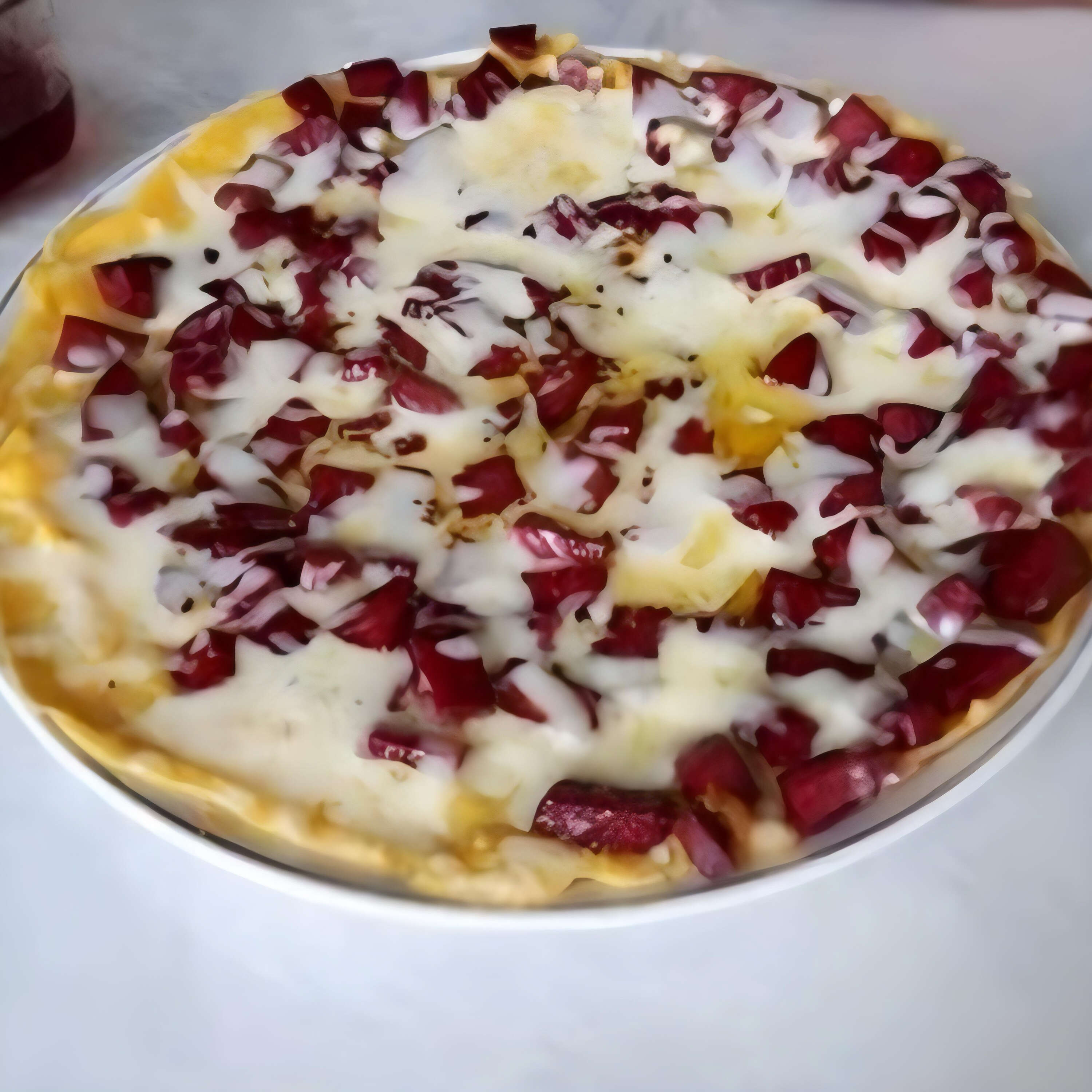 Kaşar cheese and sucuk omelette