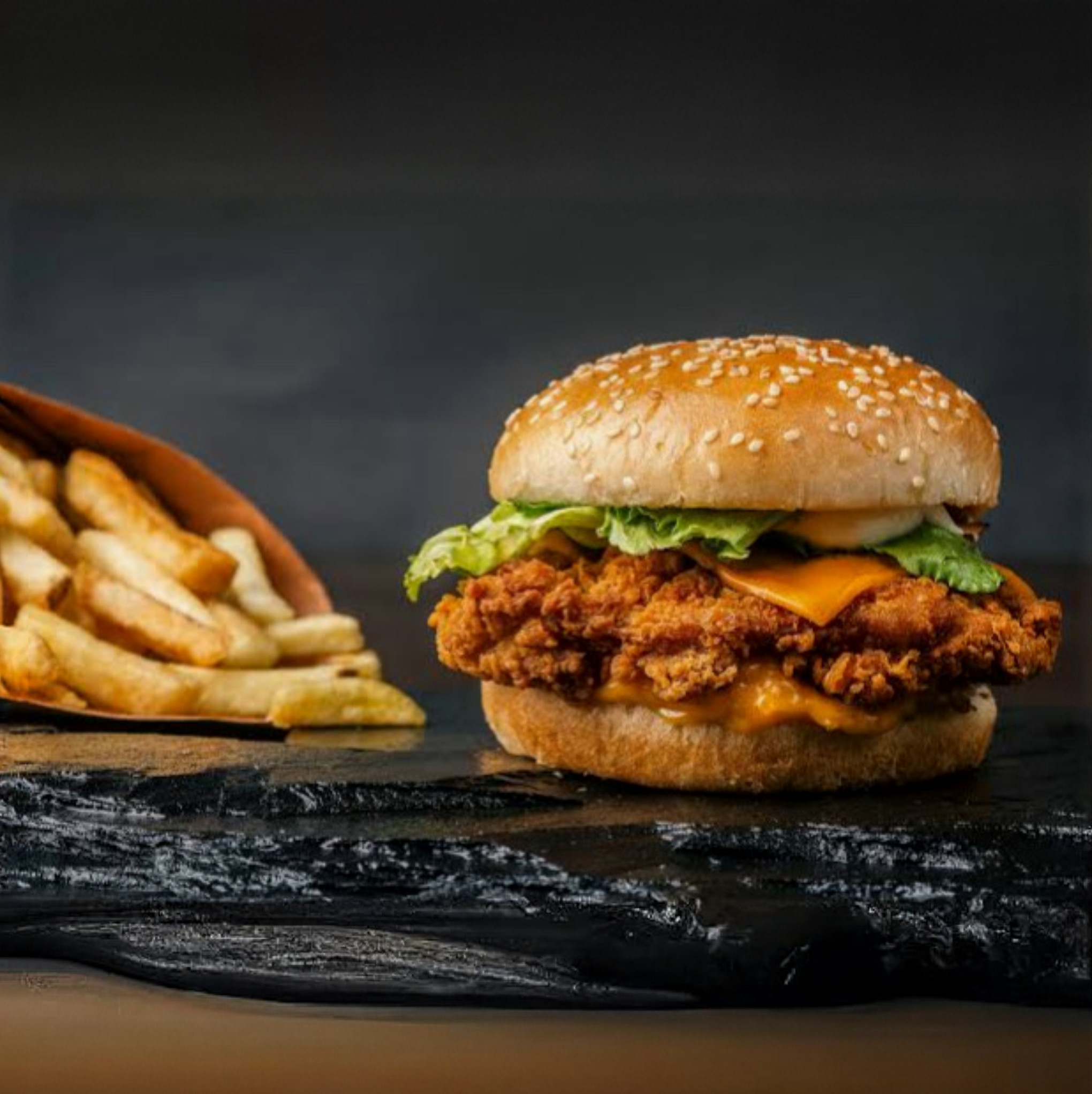 Crispy Burger + Crispy Fries Menu