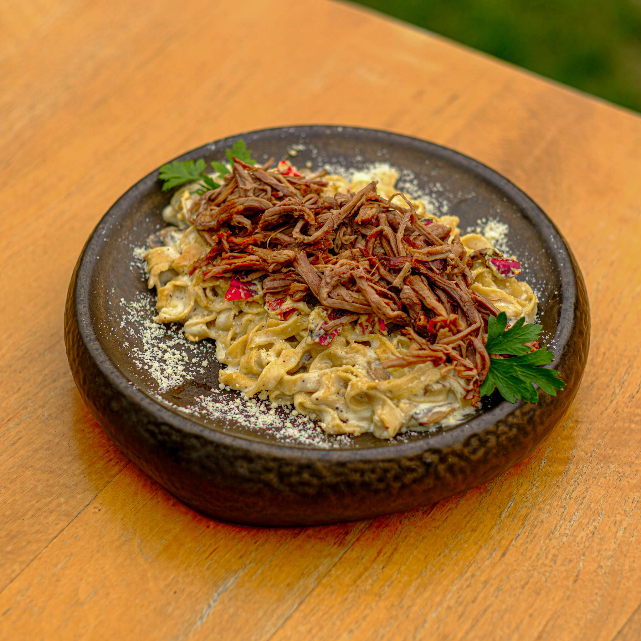 Tagliatelle with Caramelized Pulled Meat