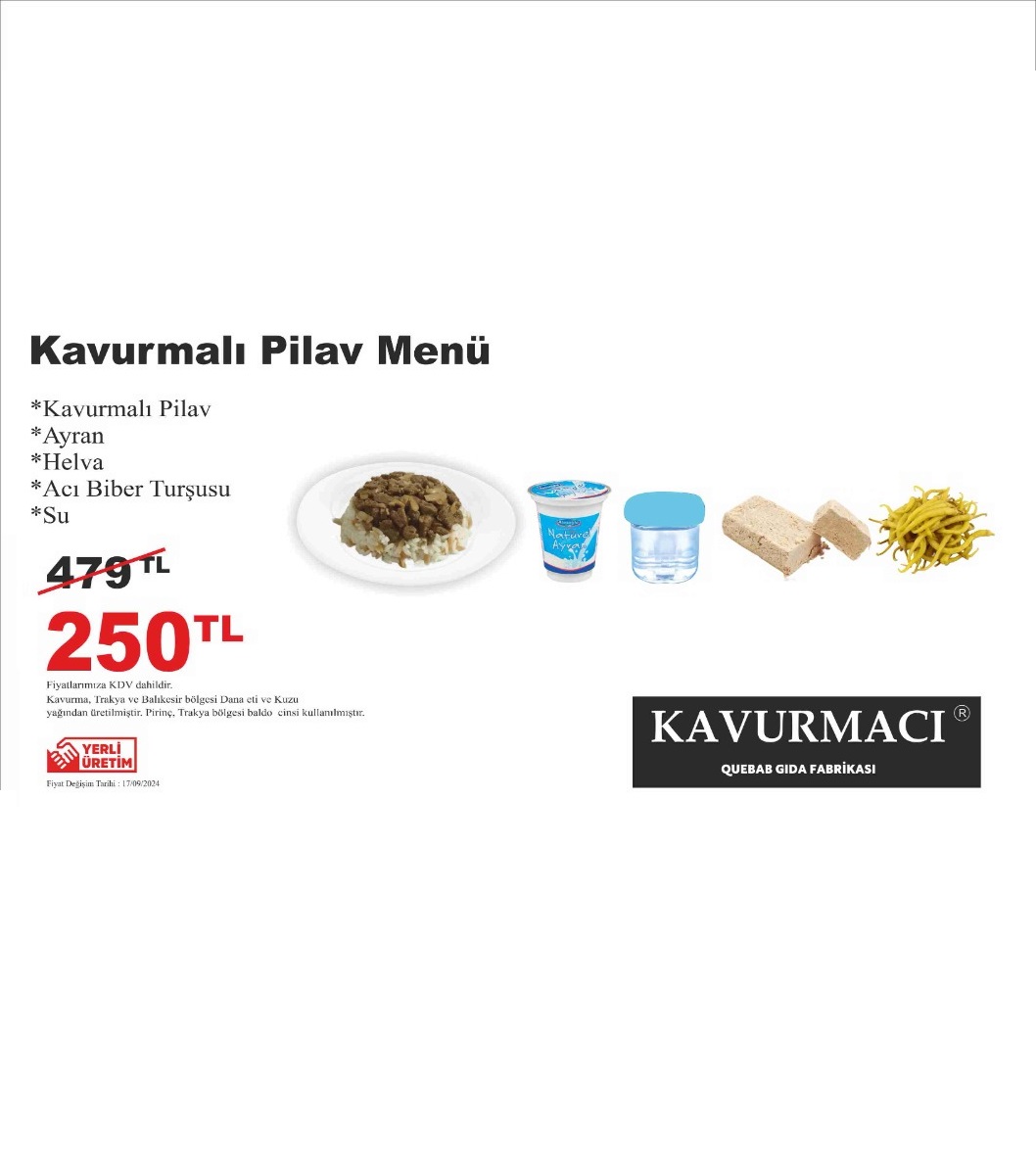Kavurmalı Pilav Menü