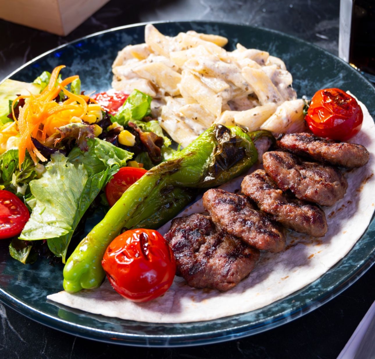 Grilled beef köfte